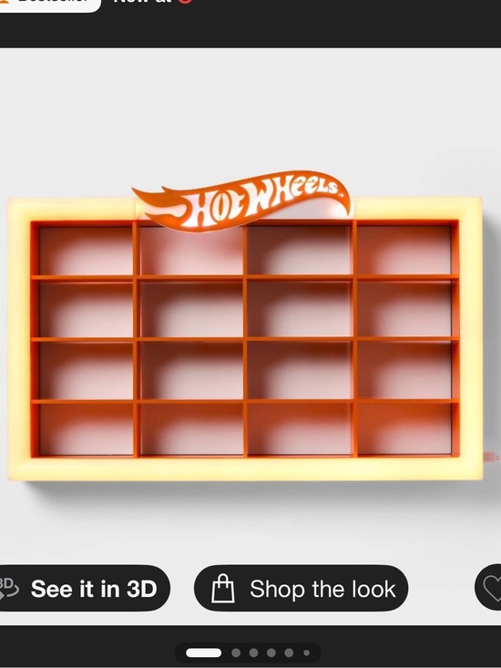 Other - Hot Wheels retro light up kids wall car storage orange - hot wheels pillowfort